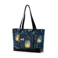 thumbnail image 1 of FORMRS Canvas Laptop Tote Bag for Women with 15.6" Computer Compartments Shoulder Handbag, Blue Fireflies Pattern, 1 of 7