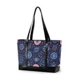 thumbnail image 1 of FORMRS Canvas Laptop Tote Bag for Women with 15.6" Computer Compartments Shoulder Handbag, Blue Fireworks Pattern, 1 of 7