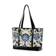 thumbnail image 1 of FORMRS Canvas Laptop Tote Bag for Women with 15.6" Computer Compartments Shoulder Handbag, Blue Floral, 1 of 7