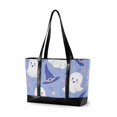 thumbnail image 1 of FORMRS Canvas Laptop Tote Bag for Women with 15.6" Computer Compartments Shoulder Handbag, Blue Halloween, 1 of 7