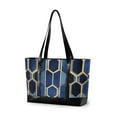 thumbnail image 1 of FORMRS Canvas Laptop Tote Bag for Women with 15.6" Computer Compartments Shoulder Handbag, Blue Hexagon Pattern, 1 of 7