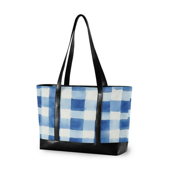 FORMRS Laptop Tote Bag for Women with 15.6" Computer Compartments Handbag, Blue Plain
