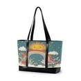 thumbnail image 1 of FORMRS Canvas Laptop Tote Bag for Women with 15.6" Computer Compartments Shoulder Handbag, Blue Rainbow, 1 of 7