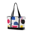 thumbnail image 1 of FORMRS Canvas Laptop Tote Bag for Women with 15.6" Computer Compartments Shoulder Handbag, Blue Retro Shapes, 1 of 7