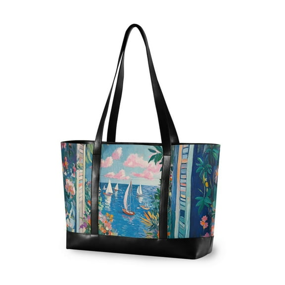 FORMRS Laptop Tote Bag for Women with 15.6" Computer Compartments Handbag, Blue Sea