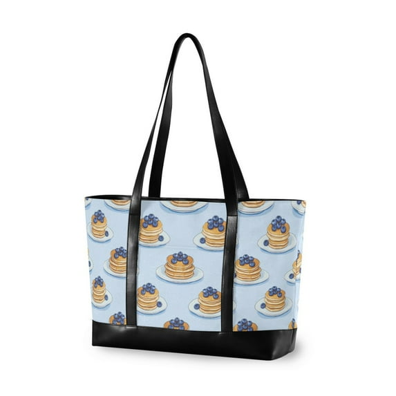 FORMRS Laptop Tote Bag for Women with 15.6" Computer Compartments Handbag, Blueberry Pancake Pattern