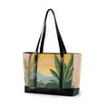 thumbnail image 1 of FORMRS Canvas Laptop Tote Bag for Women with 15.6" Computer Compartments Shoulder Handbag, Boho Plants, 1 of 7