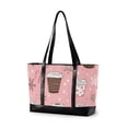 thumbnail image 1 of FORMRS Canvas Laptop Tote Bag for Women with 15.6" Computer Compartments Shoulder Handbag, Brown Hand Drawn Cups, 1 of 7