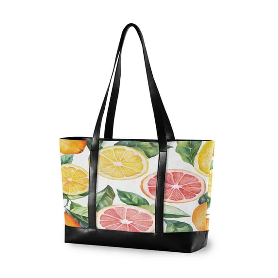 FORMRS Canvas Laptop Tote Bag for Women with 15.6" Computer Compartments Shoulder Handbag, Candy Grapefruit