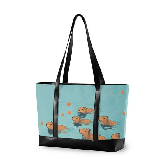 FORMRS Laptop Tote Bag for Women with 15.6" Computer Compartments Handbag, Capybara Splash