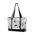 thumbnail image 1 of FORMRS Canvas Laptop Tote Bag for Women with 15.6" Computer Compartments Shoulder Handbag, Cartoon Blue Houses, 1 of 7