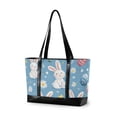 thumbnail image 1 of FORMRS Canvas Laptop Tote Bag for Women with 15.6" Computer Compartments Shoulder Handbag, Cartoon Easter Bunnies, 1 of 7