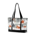 thumbnail image 1 of FORMRS Canvas Laptop Tote Bag for Women with 15.6" Computer Compartments Shoulder Handbag, Cartoon Orange Houses, 1 of 7