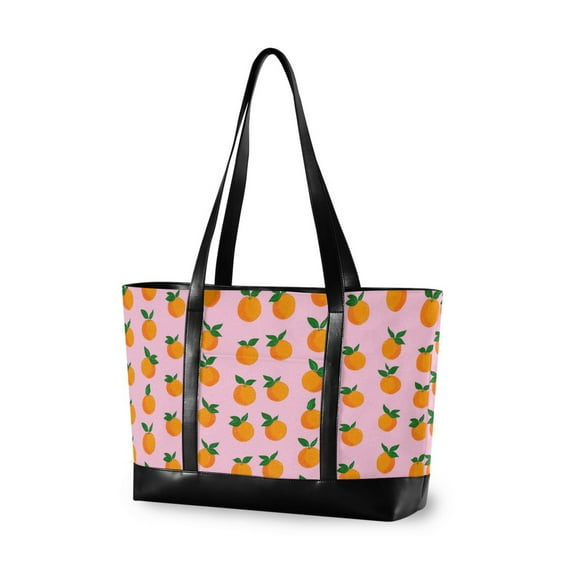 FORMRS Laptop Tote Bag for Women with 15.6" Computer Compartments Handbag, Cartoon Oranges