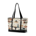 thumbnail image 1 of FORMRS Canvas Laptop Tote Bag for Women with 15.6" Computer Compartments Shoulder Handbag, Cats Reading Pattern, 1 of 7