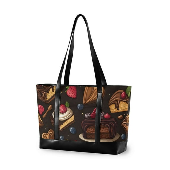 FORMRS Laptop Tote Bag for Women with 15.6" Computer Compartments Handbag, Chocolate Cakes