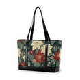 thumbnail image 1 of FORMRS Canvas Laptop Tote Bag for Women with 15.6" Computer Compartments Shoulder Handbag, Christmas Blooms, 1 of 7
