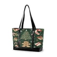 thumbnail image 1 of FORMRS Canvas Laptop Tote Bag for Women with 15.6" Computer Compartments Shoulder Handbag, Christmas Cartoon Gingerbread Pattern, 1 of 7