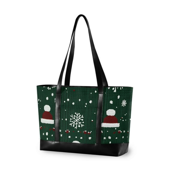 FORMRS Laptop Tote Bag for Women with 15.6" Computer Compartments Handbag, Christmas Santa Hats