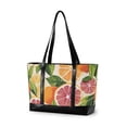 thumbnail image 1 of FORMRS Canvas Laptop Tote Bag for Women with 15.6" Computer Compartments Shoulder Handbag, Citrus Leaves, 1 of 7
