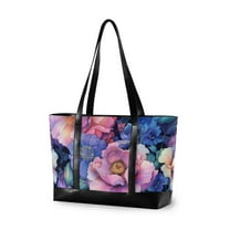 FORMRS Laptop Tote Bag for Women with 15.6" Computer Compartments Handbag, Colorful Art Flowers