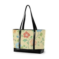 FORMRS Laptop Tote Bag for Women with 15.6" Computer Compartments Handbag, Colorful Flower
