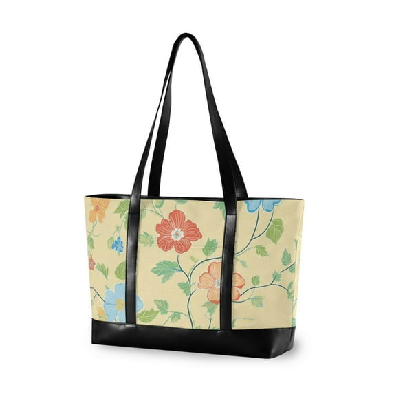 FORMRS Laptop Tote Bag for Women with 15.6" Computer Compartments Handbag, Colorful Flower