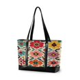 thumbnail image 1 of FORMRS Canvas Laptop Tote Bag for Women with 15.6" Computer Compartments Shoulder Handbag, Colorful Flowers, 1 of 7