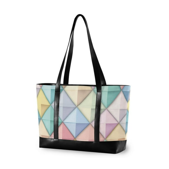 FORMRS Laptop Tote Bag for Women with 15.6" Computer Compartments Handbag, Colorful Geometric