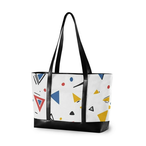 FORMRS Laptop Tote Bag for Women with 15.6" Computer Compartments Handbag, Colorful Geometric