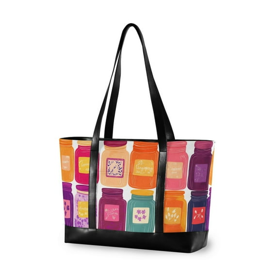 FORMRS Laptop Tote Bag for Women with 15.6" Computer Compartments Handbag, Colorful Jars