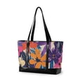 thumbnail image 1 of FORMRS Canvas Laptop Tote Bag for Women with 15.6" Computer Compartments Shoulder Handbag, Colorful Painted Flowers Pattern, 1 of 7