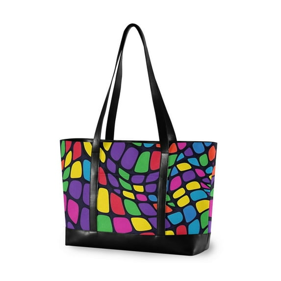 FORMRS Laptop Tote Bag for Women with 15.6" Computer Compartments Handbag, Colorful Psychedelic