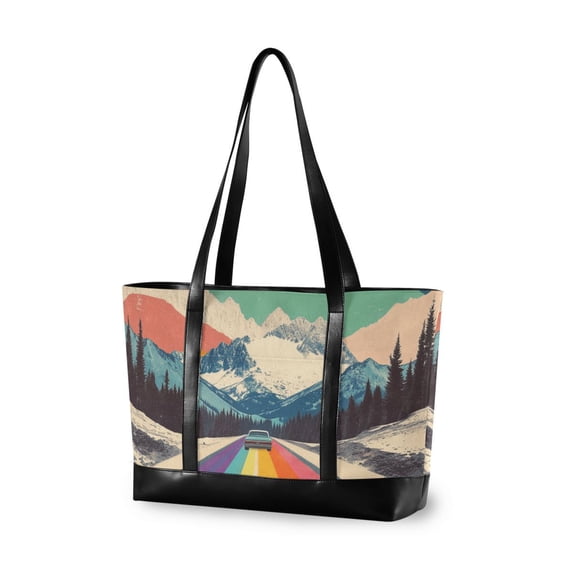 FORMRS Laptop Tote Bag for Women with 15.6" Computer Compartments Handbag, Colorful Road at Night