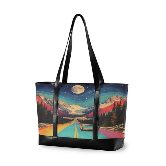 FORMRS Laptop Tote Bag for Women with 15.6" Computer Compartments Handbag, Colorful Road