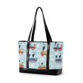 thumbnail image 1 of FORMRS Canvas Laptop Tote Bag for Women with 15.6" Computer Compartments Shoulder Handbag, Colorful Trains, 1 of 7