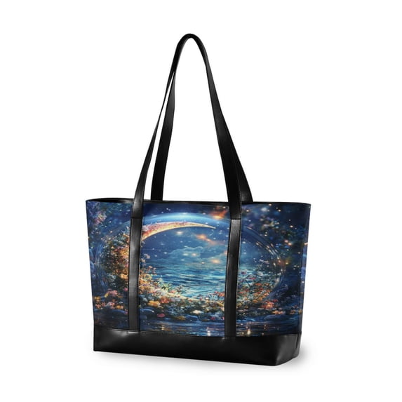 FORMRS Laptop Tote Bag for Women with 15.6" Computer Compartments Handbag, Crystal Moon