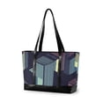 thumbnail image 1 of FORMRS Canvas Laptop Tote Bag for Women with 15.6" Computer Compartments Shoulder Handbag, Cube Stripes, 1 of 7