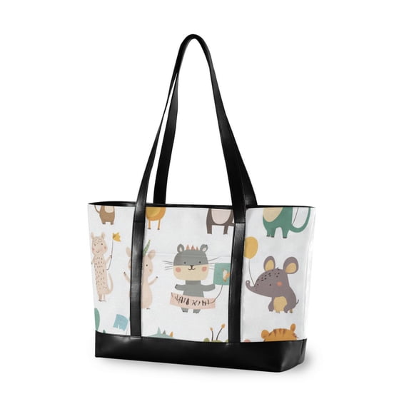 FORMRS Laptop Tote Bag for Women with 15.6" Computer Compartments Handbag, Cute Animal