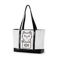 thumbnail image 1 of FORMRS Canvas Laptop Tote Bag for Women with 15.6" Computer Compartments Shoulder Handbag, Cute Chubby Cat, 1 of 7