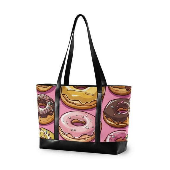 FORMRS Laptop Tote Bag for Women with 15.6" Computer Compartments Handbag, Cute Doughnuts Pattern