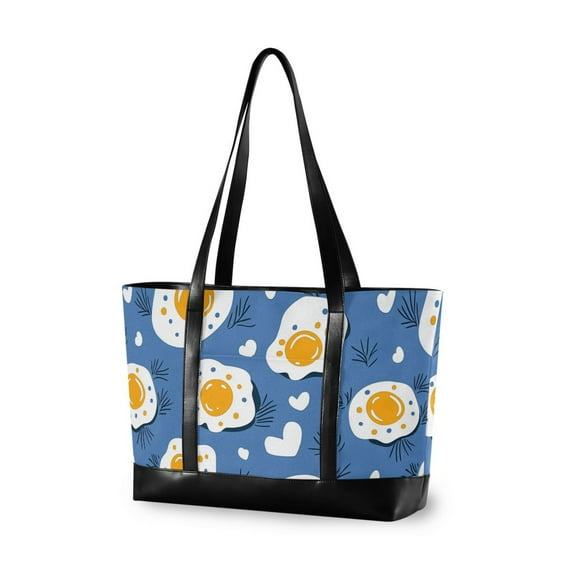 FORMRS Laptop Tote Bag for Women with 15.6" Computer Compartments Handbag, Cute Fried Eggs