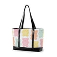 thumbnail image 1 of FORMRS Canvas Laptop Tote Bag for Women with 15.6" Computer Compartments Shoulder Handbag, Cute Gummy Bears Pattern, 1 of 7