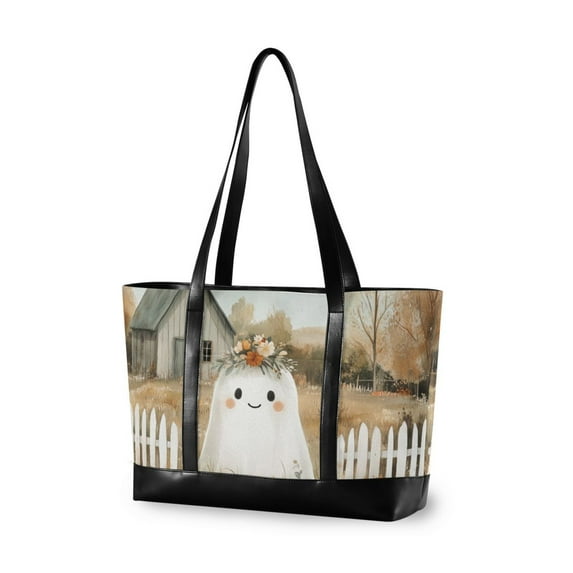 FORMRS Laptop Tote Bag for Women with 15.6" Computer Compartments Handbag, Cute Halloween Pumpkins