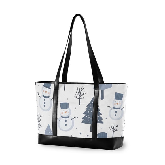 FORMRS Laptop Tote Bag for Women with 15.6" Computer Compartments Handbag, Cute Snowmen