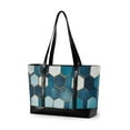 thumbnail image 1 of FORMRS Laptop Tote Bag for Women with 15.6" Computer Compartments Handbag, Dark Blue Hexagon Patterns, 1 of 7