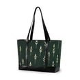 thumbnail image 1 of FORMRS Canvas Laptop Tote Bag for Women with 15.6" Computer Compartments Shoulder Handbag, Dark Green Plants, 1 of 7