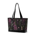 thumbnail image 1 of FORMRS Canvas Laptop Tote Bag for Women with 15.6" Computer Compartments Shoulder Handbag, Dark Purple Floral Pattern, 1 of 7