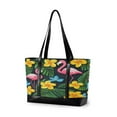 thumbnail image 1 of FORMRS Canvas Laptop Tote Bag for Women with 15.6" Computer Compartments Shoulder Handbag, Flamingo Floral Pattern, 1 of 7