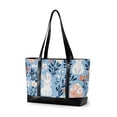 thumbnail image 1 of FORMRS Canvas Laptop Tote Bag for Women with 15.6" Computer Compartments Shoulder Handbag, Floral Easter Rabbits, 1 of 7